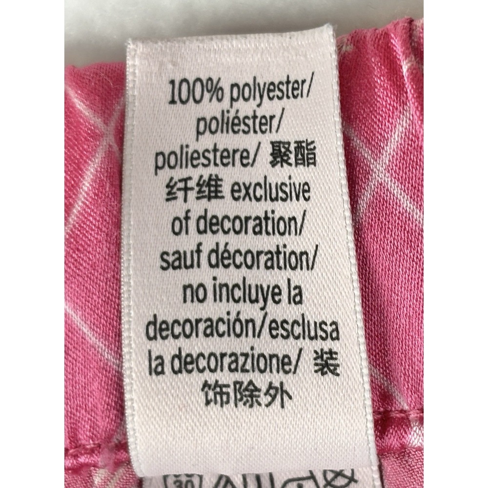 Victoria's Secret Women's Small Satin Pajama Pants Pink Check Script Logo - Picture 5 of 9